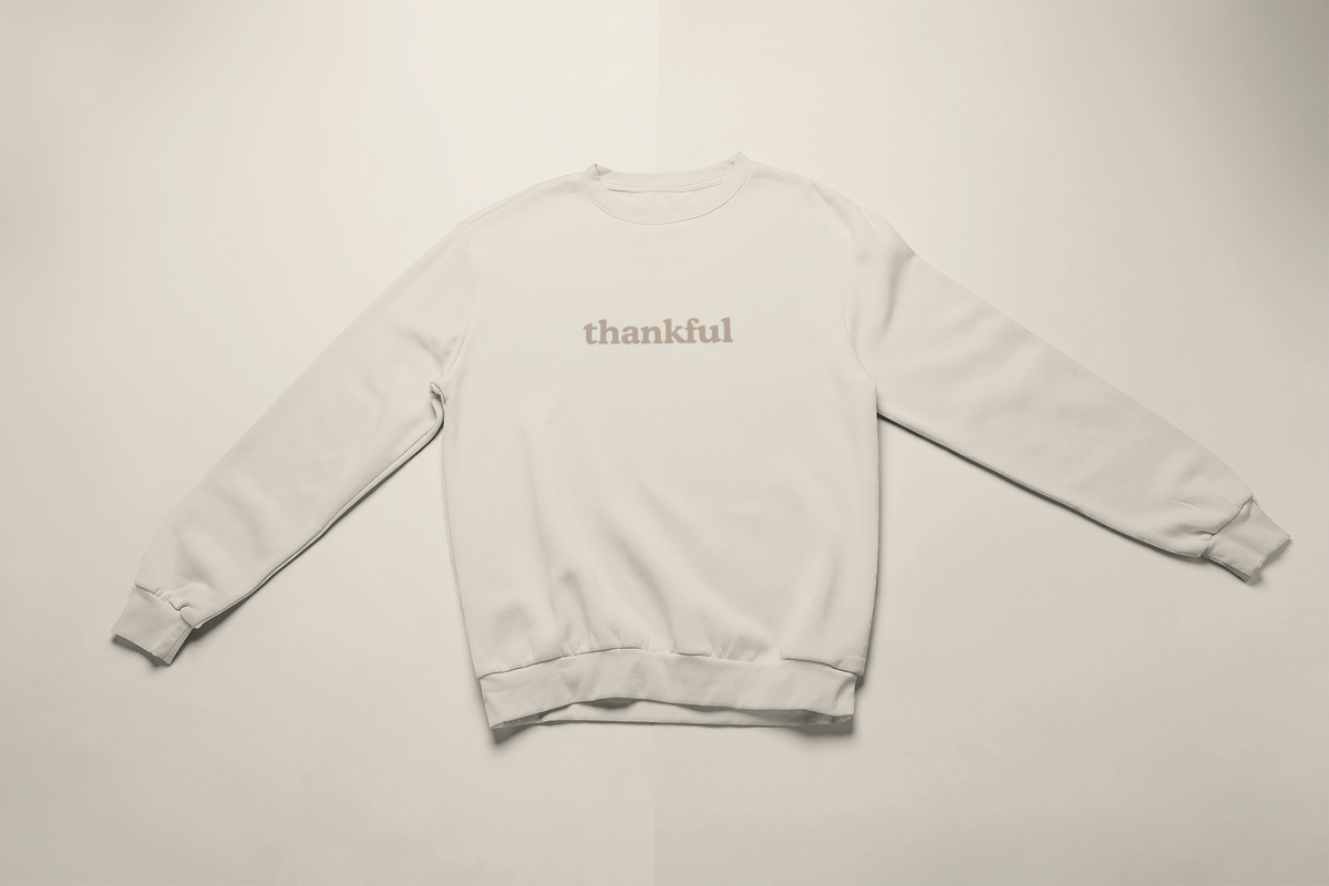 Thankful Embroidered Crew Neck Sweatshirt
